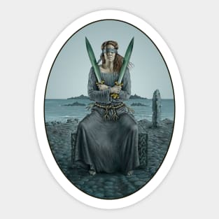 Two of Swords from the Celtic Tarot Sticker